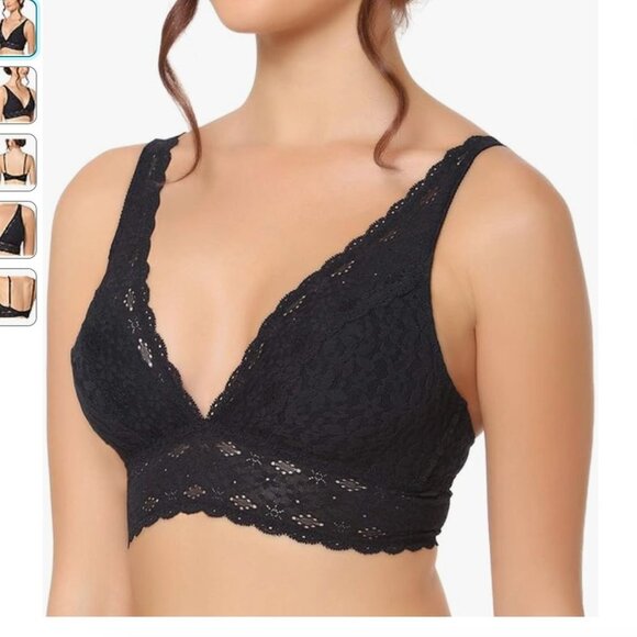 NWT Wacoal Women's Halo Lace Bralette, black - Picture 2 of 6